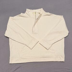 A New Day Women’s Quarter Zip Mock Neck Sweater SZ XL Color Ivory EUC